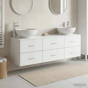 vidaXL Σετ Επίπλων Μπάνιου 3 τμχ. Λευκό 49,5 x 44,5 x 65 εκ