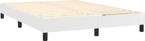 vidaXL Κρεβάτι Boxspring με Στρώμα Λευκό 140x200εκ.από Συνθετικό Δέρμα