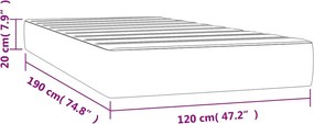 vidaXL Στρώμα με Pocket Springs Μέτριο 120 x 190 cm Γκρι