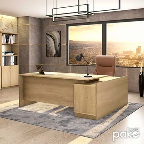 Γραφείο εργασίας επαγγελματικό Amazon pakoworld αριστερή γωνία χρώμα sonoma 180x160x76εκ (1 τεμάχια)
