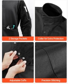 VEVOR FR Welding Jacket M Size Heavy Duty Cowhide Leather &amp; 9oz FR Cotton