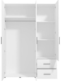 Ντουλάπα PARNAS 3K2F Τρίφυλλη Λευκή 149x54x208 εκ. 149x54x208 εκ.