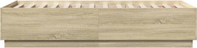 vidaXL Πλαίσιο Κρεβατιού με LED Sonoma Δρυς 75x190 εκ. Επεξεργ. Ξύλο
