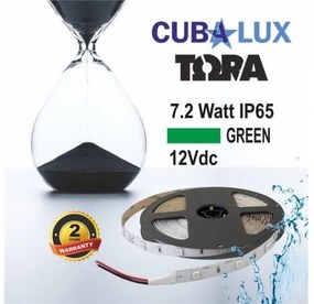 Ταινία LED 7,2W IP65 12V σε 4 χρώματα 5M TORA Cubalux 500039 Πράσινο