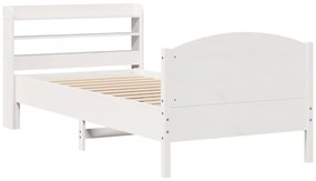 vidaXL Σκελετός Κρεβ. Χωρίς Στρώμα Λευκό 75x190 εκ Μασίφ Πεύκο