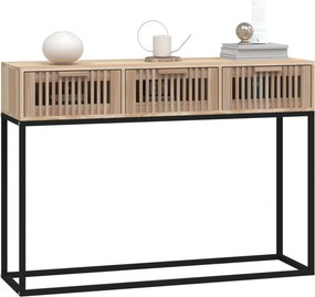 vidaXL Τραπέζι Κονσόλα 105x30x75 εκ. από Επεξεργασμένο Ξύλο και Σίδερο