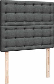 vidaXL Κρεβάτι Boxspring με Στρώμα Σκούρο Γκρι 120x200 εκ. Υφασμάτινο
