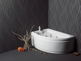 Sanitec Claudia 165x95 L - Ασύμμετρη Μπανιέρα Αριστερή Γωνία - Pneumatic Basic, Χωρίς, Χωρίς, Χωρίς