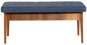 Σκαμπό Με Αποθηκευτικό Χώρο Vina Bench 869VEL5137 110x40x46cm Dark Blue-Walnut