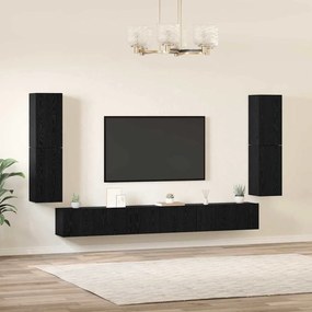 vidaXL Σετ επίπλου τηλεόρασης 5 pcs Μαύρη δρυς Επεξεργασμένο ξύλο