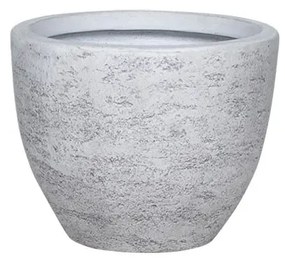 MarHome ΚΑΣΠΩ FIBERCLAY SMALL ΛΕΥΚΟ ΤΣΙΜΕΝΤΟ ΣΤΡΟΓΓΥΛΟ - Φ30x25cm  06-94793-S