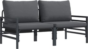 vidaXL Εξωτερικά Έπιπλα 2 Τεμάχιο Ανθρακί 80 x 80 x 71 cm Ατσάλι