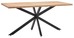 Τραπέζι Τραπεζαρίας ArteLibre DRYOPIS Φυσικό/Μαύρο Ξύλο/Μέταλλο 160x80x75cm - ART-14320041