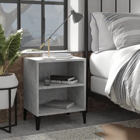 vidaXL Κομοδίνo Γκρι Σκυροδέματος 40 x 30 x 50 εκ. με Μεταλλικά Πόδια