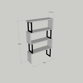 ΒΙΒΛΙΟΘΗΚΗ INGRID ΚΑΡΥΔΙ ΜΕ ΜΑΥΡΟ ΣΚΕΛΕΤΟ HM8867.01 80x22x128 εκ. - HM8867.01