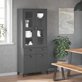 vidaXL Ντουλάπι Ψηλό VIKEN Ανθρακί Γκρι 80x40x190εκ. Μασίφ Ξύλο Πεύκου