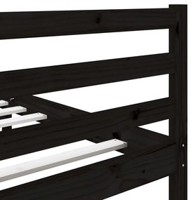 vidaXL Πλαίσιο Κρεβατιού Μαύρο 120 x 190 εκ. Μασίφ Ξύλο Small Double