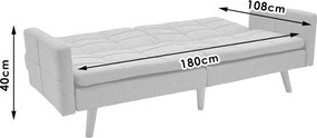 Καναπές-κρεβάτι Flexible pakoworld σε ανθρακί ύφασμα 198x87x76εκ