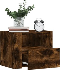 vidaXL Κομοδίνο Επιτοίχιο Καπνιστή Δρυς 45x30x35 εκ.