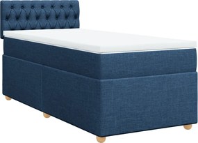 vidaXL Κρεβάτι Boxspring με Στρώμα Μπλε 80x200 εκ. Υφασμάτινο