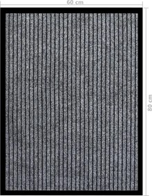 vidaXL Πατάκι Εισόδου Ριγέ Γκρι 60 x 80 εκ.