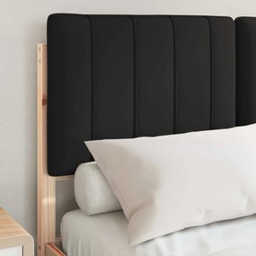vidaXL Σκελετός Κρεβατιού με Επενδεδυμένο Κεφαλάρι Μαύρο 120 x 190 cm