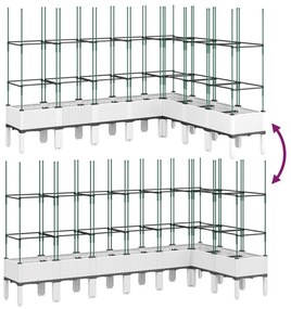 Ζαρντινιέρα Κήπου με Καφασωτό Λευκή 200x160x142,5 εκ. από PP - Λευκό