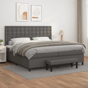 ΚΡΕΒΑΤΙ BOXSPRING ΜΕ ΣΤΡΩΜΑ ΓΚΡΙ 200X200 ΕΚ. ΣΥΝΘΕΤΙΚΟ ΔΕΡΜΑ 3137687