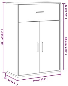 Βοηθητικά Ντουλάπια 2 τεμ. Sonoma Δρυς 60x30x84 εκ. Επεξ. Ξύλο - Καφέ