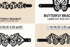 Σετ των 3 Intra απο ξύλο plywood 3mm-4mm πάχος Βραχιόλι πεταλούδας Cut  Δίασταση 5x5 cm INTRAFABR-120576273