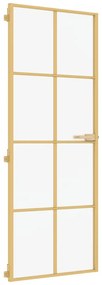 vidaXL Εσωτερική Πόρτα Χρυσή 76 x 201,5 εκ. Ψημένο Γυαλί & Αλουμίνιο