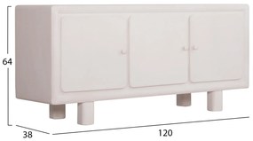 ΜΠΟΥΦΕΣ ΣΕΙΡΑ SANTORINI  MDF ΣΕ ΥΠΟΛΕΥΚΟ ΧΡΩΜΑ-3 ΠΟΡΤΕΣ 140x38x64Υεκ.