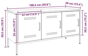 Έπιπλο Τηλεόρασης Ανθρακί 100,5x39x50,5 εκ. από Ατσάλι - Ανθρακί