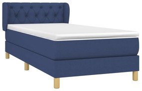 vidaXL Κρεβάτι Boxspring με Στρώμα Μπλε 80x200 εκ. Υφασμάτινο