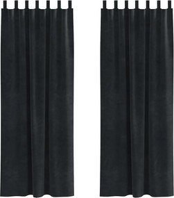 vidaXL Κουρτίνες συσκότισης 2 pcs Μαύρο 140 x 260 cm Βελούδο