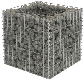 vidaXL Συρματοκιβώτιο-Γλάστρα Υπερυψωμένη 50x50x50 εκ. Γαλβ. Χάλυβας