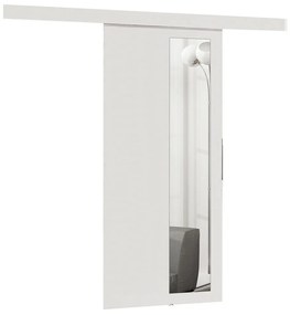 Συρόμενες πόρτες Dover 128, 25 kg, Άσπρο, Πλαστικοποιημένη μοριοσανίδα, Καθρέφτης, Αλουμίνιο | Epipla1.gr