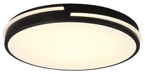 Πλαφονιέρα Οροφής 40cm Μοντέρνα Πλαστική Black Matt LED 24w 2700-6500K 2500lmTrio Lighting Tacoma R62241132