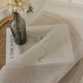 Beauty Home Κουρτίνα γάζα μονόχρωμη με 8 μεταλλικούς κρίκους Fit Art 8447 140x270 Μπεζ