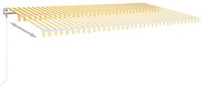 vidaXL Τέντα Συρόμενη Αυτόματη Κίτρινο / Λευκό 600x350 εκ.