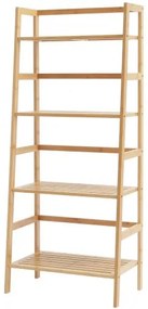 VEVOR Bamboo Bookshelf 4 Tiers Bamboo Ladder Bookshelf Trapezoid Storage Rack