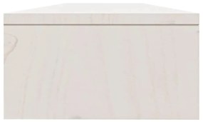 Βάση Οθόνης Λευκή 100 x 24 x 13 εκ. από Μασίφ Ξύλο Πεύκου - Λευκό