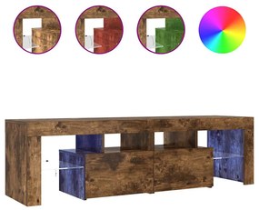vidaXL Έπιπλο Τηλεόρασης με LED Καπνιστή Δρυς 140 x 36,5 x 40 εκ.