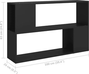 vidaXL Βιβλιοθήκη Μαύρη 100 x 24 x 63 εκ. από Επεξεργασμένο Ξύλο