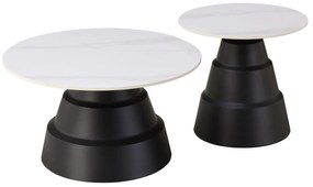 ΤΡΑΠΕΖΙΑ ΣΑΛΟΝΙΟΥ LIDOK HM18261.01 ΚΕΡΑΜΙΚΑ TOP ΟΨΗ ΛΕΥΚΟΥ ΜΑΡΜΑΡΟΥ Φ50εκ &amp; Φ70εκ