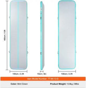 VEVOR 13FT Air Track Inflatable Training Tumbling Gymnastics Gym Mat with Pump