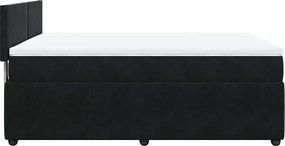vidaXL Κρεβάτι Boxspring με Στρώμα Μαύρο 160x200 εκ. Βελούδινο