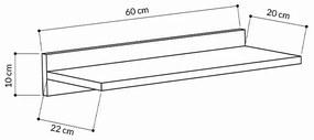 ΡΑΦΙΕΡΑ ΤΟΙΧΟΥ SIMPLE MEGAPAP ΧΡΩΜΑ ΑΝΟΙΧΤΟ ΚΑΡΥΔΙ 60X24X10ΕΚ.