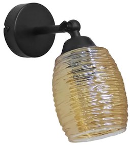 Απλίκα Τοίχου Heronia Barrel Black/Meli 01-0382