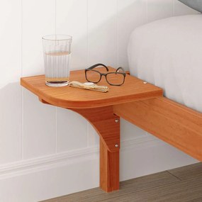 vidaXL Πλαίσιο κρεβατιού με κομοδίνα Καφέ 150 x 200 cm Καφέ κεριού